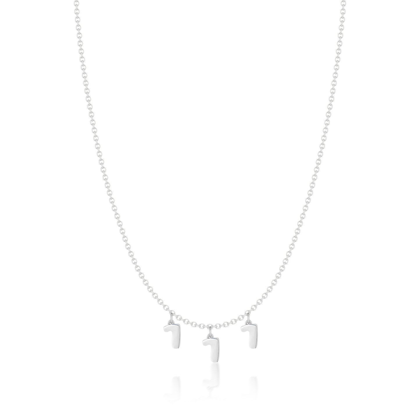Custom 14k Gold Bubble Number Charm Necklace