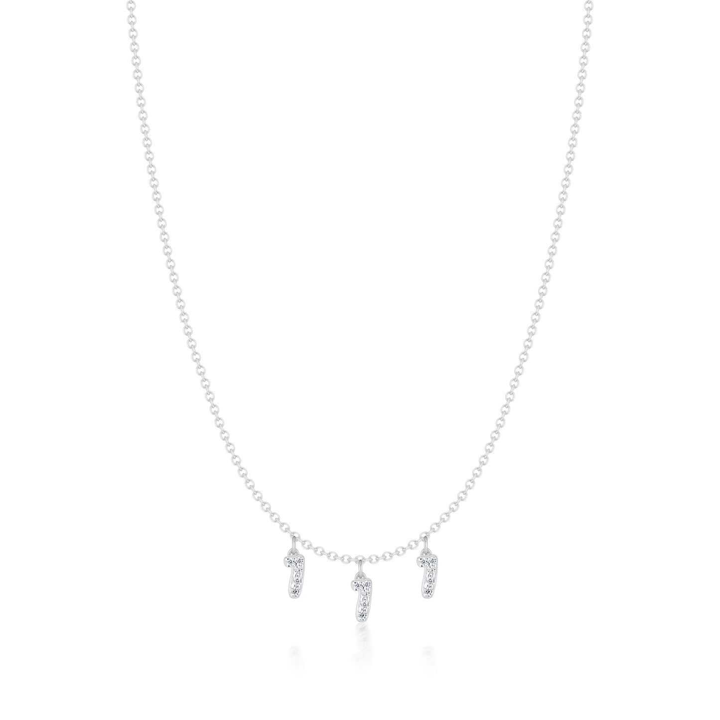 Custom 14k Gold Diamond Bubble Number Charm Necklace