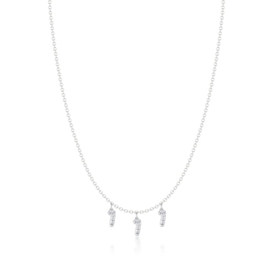Custom 14k Gold Diamond Bubble Number Charm Necklace