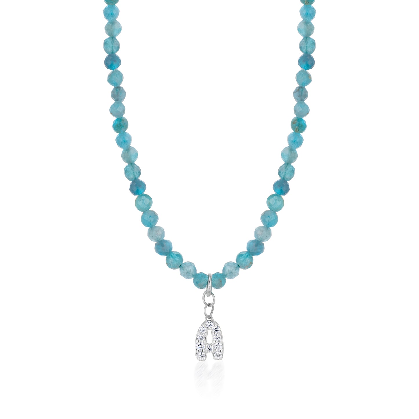 Custom Blue Apatite Charm Necklace