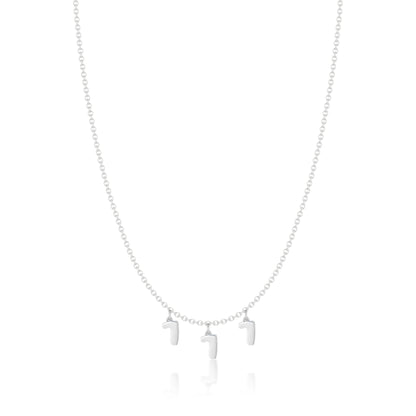Custom 14k Gold Bubble Number Charm Necklace
