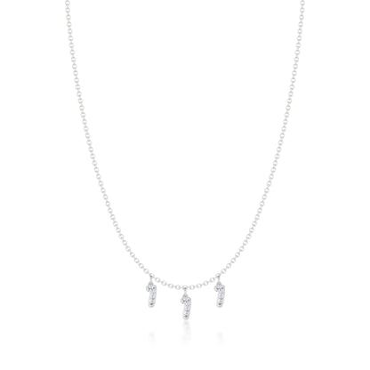 Custom 14k Gold Diamond Bubble Number Charm Necklace