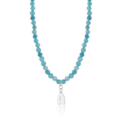Custom Blue Apatite Charm Necklace